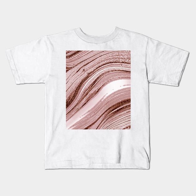 Rose Gold Marble Kids T-Shirt by NewburyBoutique